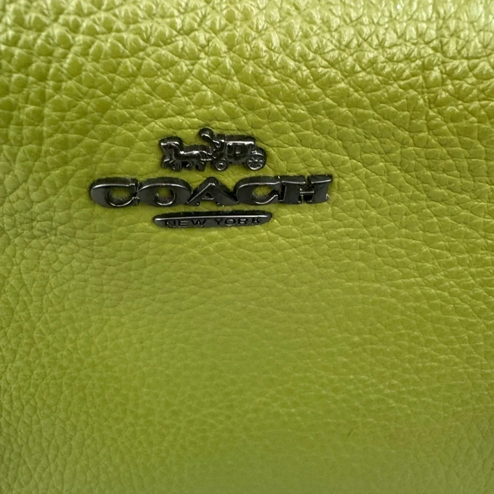 Coach Tan and Green Monogram Backpack